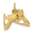 thumbnail image 2 of 14k Yellow Gold 3-D PAIR Of Ice Skates Charm Pendant, 2 of 5