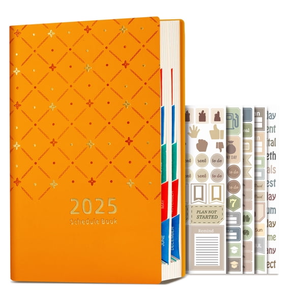 GROBRO7 A5 Weekly Monthly Planner Notebook with Stickers, 1 Count