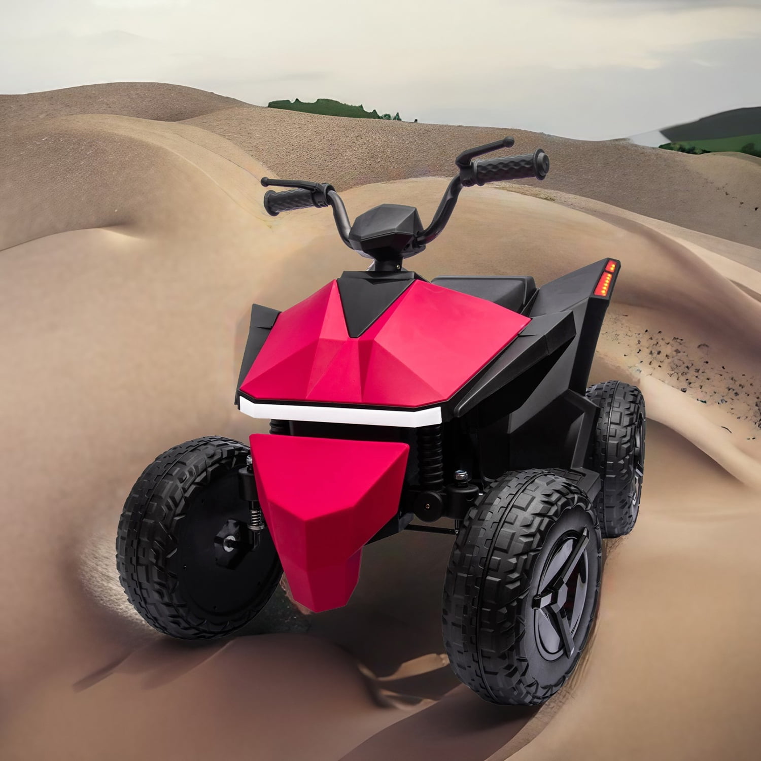 CIPACHO 12V Kids Ride On ATV Car, 4-Wheeler Electric Vehicle with Dual-Drive System, LED Front and Rear Dazzling Lights, Music, MP3, USB Interface, Red CIPACHO 12V Kids Ride On ATV Car, 4-Wheeler Electric Vehicle with Dual-Drive System, LED Front and Rear Dazzling Lights, Music, MP3, USB Interface, Red