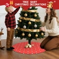 thumbnail image 5 of 30 Inch Christmas Tree Skirt – Velvet Plush Tree Mat, Soft Thickened Polyester with Red Ties, Single-Sided Printing, Available in 30in/36in/48in, Perfect for Holiday Xmas Tree Decoration, 5 of 7