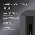 thumbnail image 2 of Router NETGEAR Nighthawk WiFi 7 RS180 de doble banda de 5,5 Gbps, 2 of 8