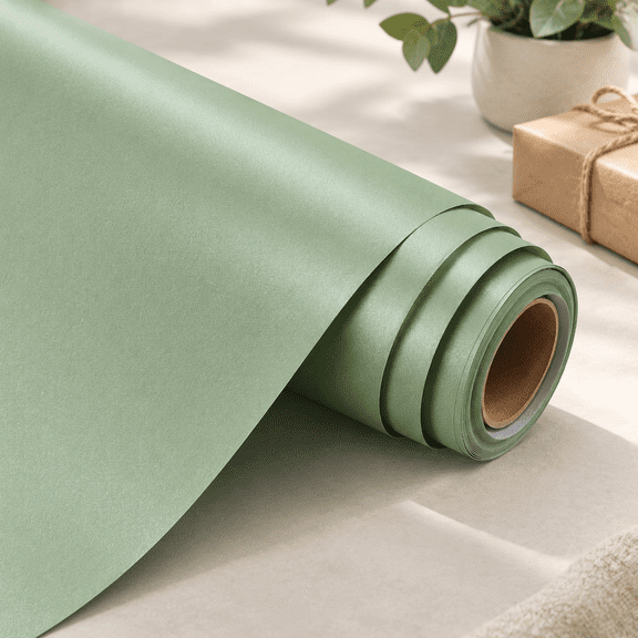 Sage Green Pearlescent Wrapping Paper Roll, 30 Inch Wide, 33 Foot Long