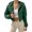 Green 3, variant on Uooqdmx Cropped Jacket Winter Coats for Women Short Simple Solid Color Hooded Stuffed Cotton Jacket Wear Trench Coat Women Black L
