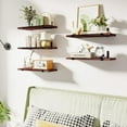 thumbnail image 4 of Fairy Floating Shelves, Rustic Wood Wall Storage Shelves Set of 5, 15.7in x 4.7in x 0.6in, Walnut Red Brown, 4 of 7