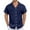 Navy, variant on Men's Casual Linen Shirt Relaxed Fit Cuban Collar Button Down Summer Comfortable Breathable Daily Wear Outfits Lightweight Men's Loose Fit Casual Fashion Shirt