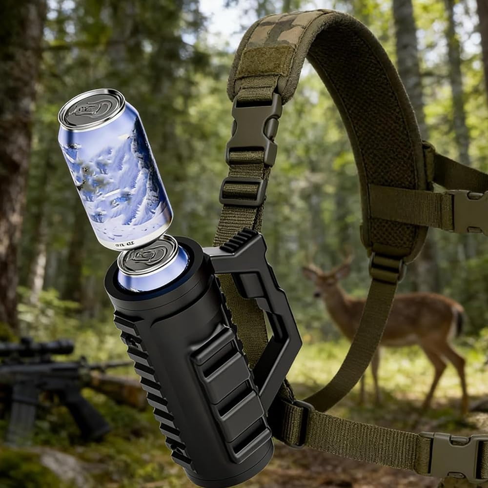 Tactical Assault Can Holder – 3D Printed Tactical Assault Cruise Cup, Double Tactical Reload Can Holder With Insulation Sleeve, For Party, Camping & Outdoor Use (Green, 16oz)