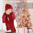 thumbnail image 6 of Hat Gloves Scarf Set Women Winter Knit Beanie Hat+Touchscreen Gloves+Long Scarve 3 in 1 Set Gift for Women Girls three-piece set, 6 of 8