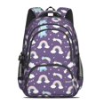 thumbnail image 2 of Unicorn and Rainbow Purple Pattern Backpack for School, Cute School Bag with Adjustable Shoulder Straps and Padded Back, 16.9"x12.6"x5.9", 2 of 5