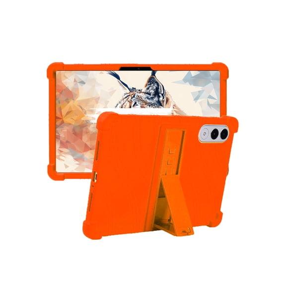 Silicone Case for Lenovo Yoga Tab 11.1 inch, Soft Flexible Shockproof Protective Tablet Cover, Anti-Scratch & Lightweight Slim Design-Orange