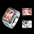 thumbnail image 3 of Personalized Customized Name Rings Engraved Text Solitaire Set Created Pink Morganite Birthstone 925 Sterling SIlver Band Size 6-14, 3 of 6