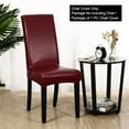 thumbnail image 2 of PiccoCasa Artificial PU Leather Dining Chair Seat Cover Solid Chair Slipcover, Burgundy, 2 of 6