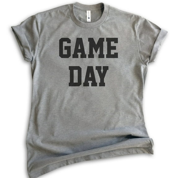 Game Day T-shirt, Unisex Women's Men's Shirt, Sports Fan Shirt, Football Baseball Shirt, Basketball Shirt, Dark Heather Gray, Small