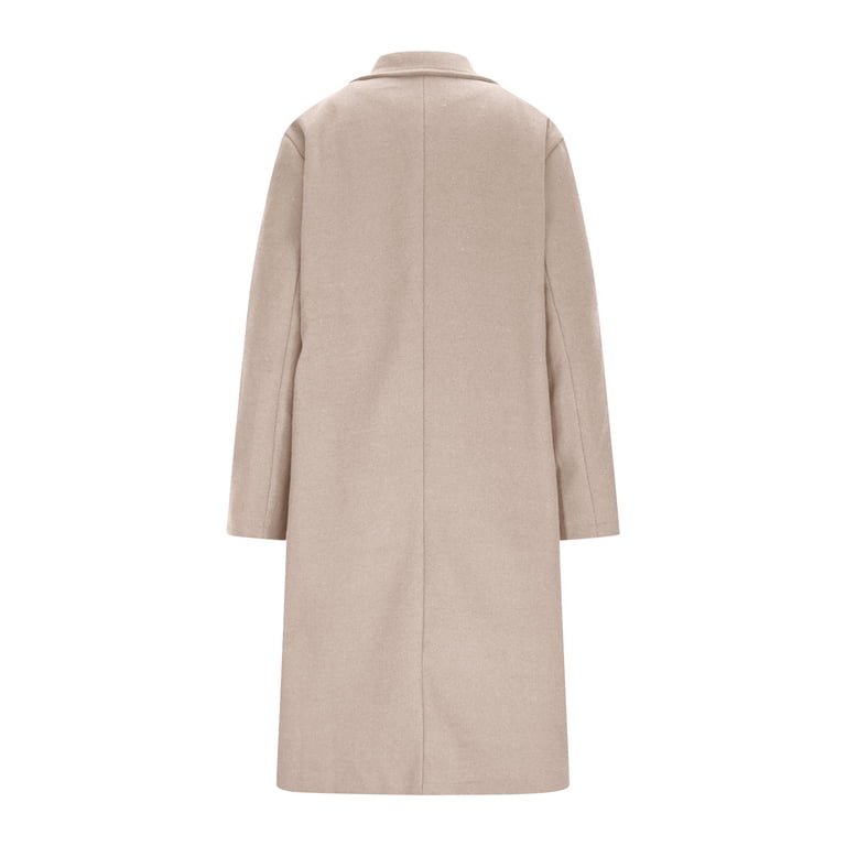 XFLWAM Women's Winter Wool Coat Stand Collar Single Breasted