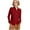 Red, variant on Lixiuxyad Shaker Zip Front Cardigan Women's Cardigan Sweater Solid Button Long Sleeve Classic Neck Knit Cardigan Sweater Casual