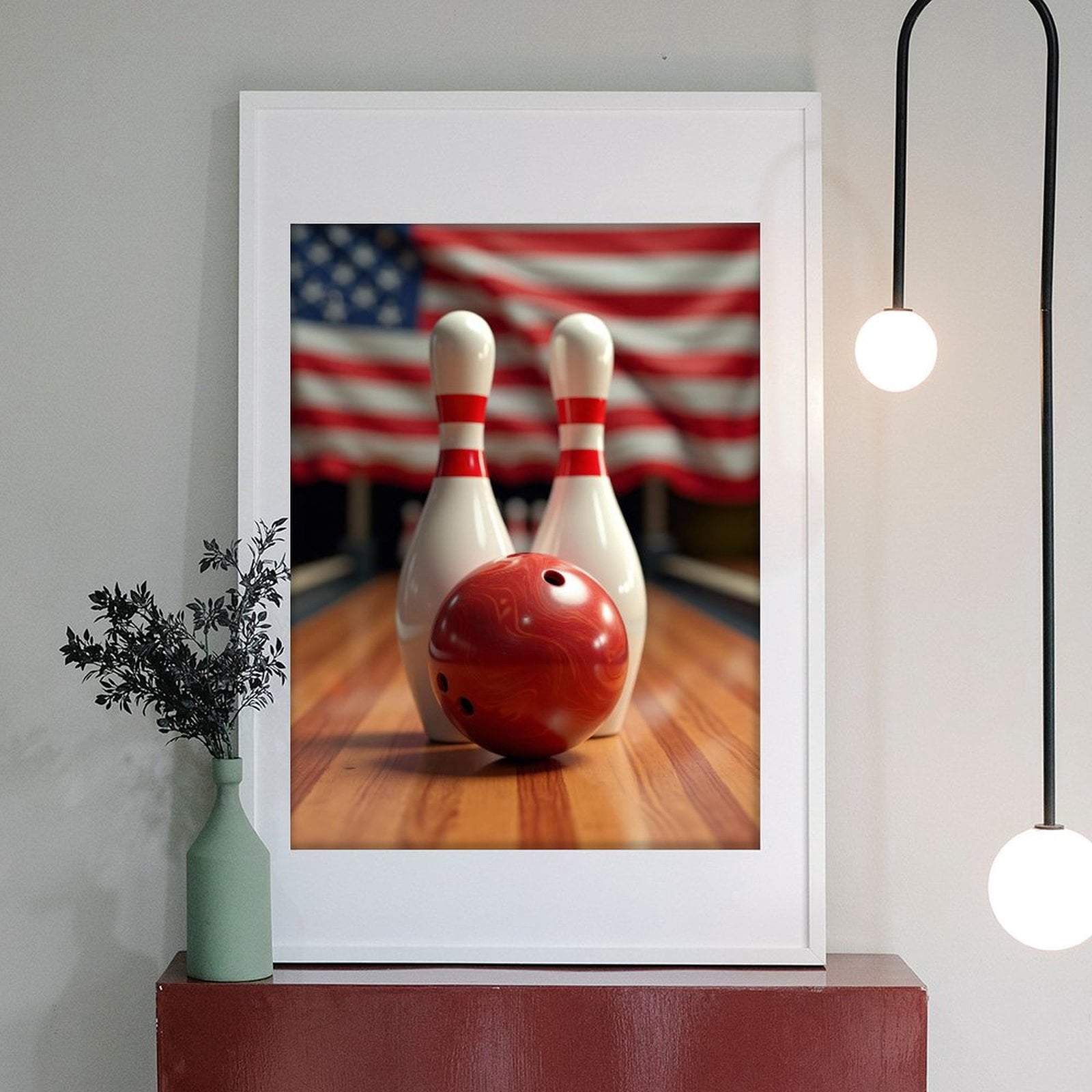 Diamond Art Kits for Adults - Modern Bowling Print No.15 5D Frameless Dimond Painting Kit for Adults Beginner, Round Diamond Kits for Home Wall Decor, Gift for Women