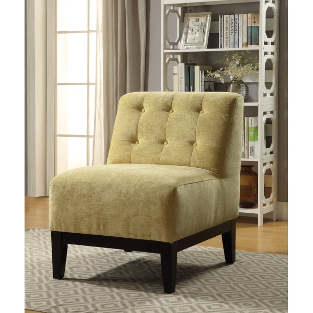 Yellow Fabric Accent Chair