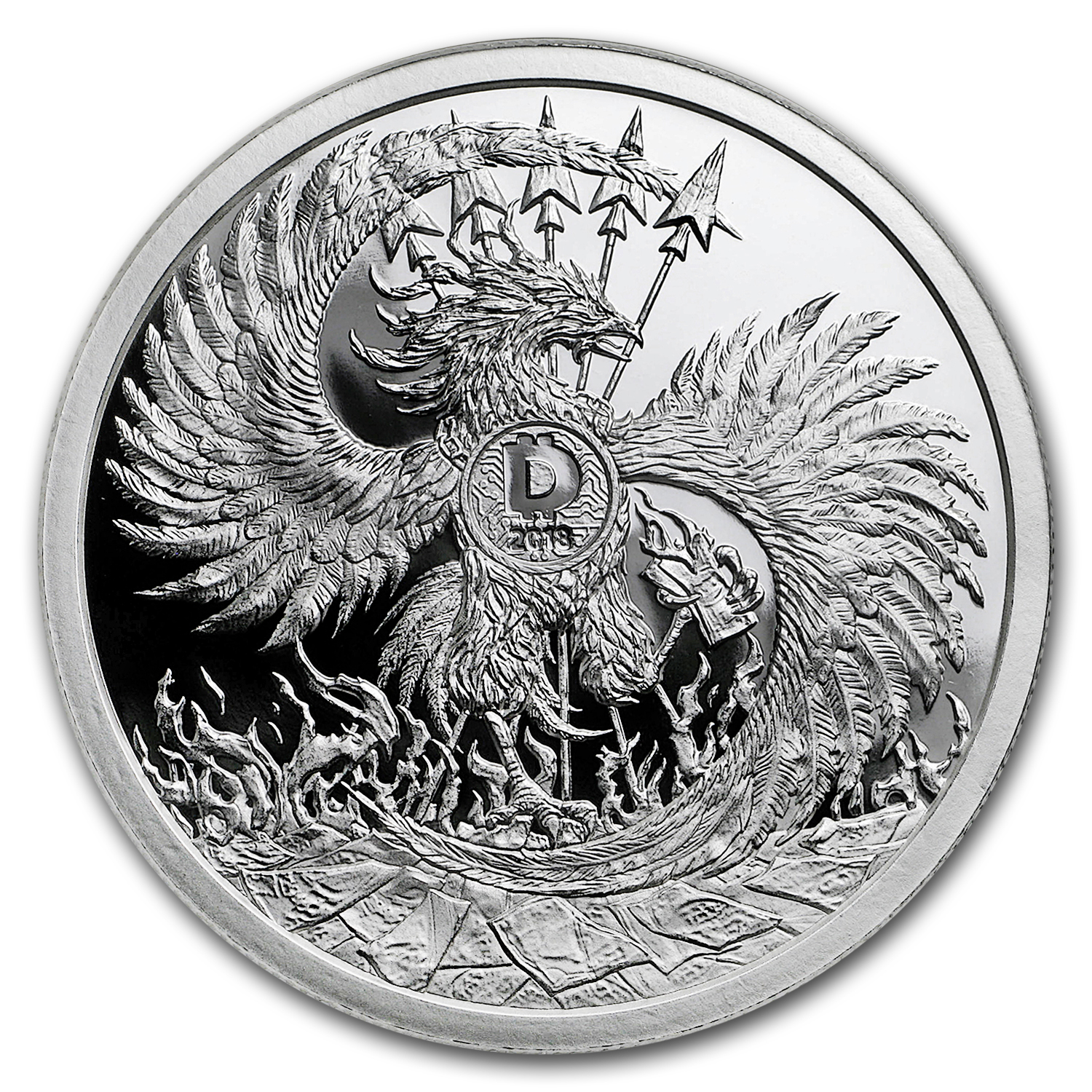 2018 2 Oz Silver Shield PF Round MiniMintage Mark Of The Beast 