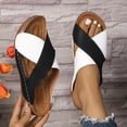 thumbnail image 3 of Orthopedic Sandals for Women 2026,Women's Color Block Crisscross Wedge Sandals,Open Toe Slip-On Comfort Slides for Summer Casual & Daily Wear, 3 of 3