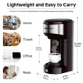 thumbnail image 6 of MINI Single Serve Coffee Maker,Instant Coffee Maker One Cup for K Cup & Ground Coffee,Portable Capsule Coffee Machine with 6 to 14oz Reservoir,90 Seconds Fast Brewing and One Button Operation, 6 of 8