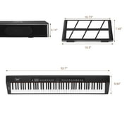 Glarry Digital Piano 88-Key Semi-Weighted Action, Electronic Keyboard Set with Stand, 3-Pedal Unit for Beginners, Black