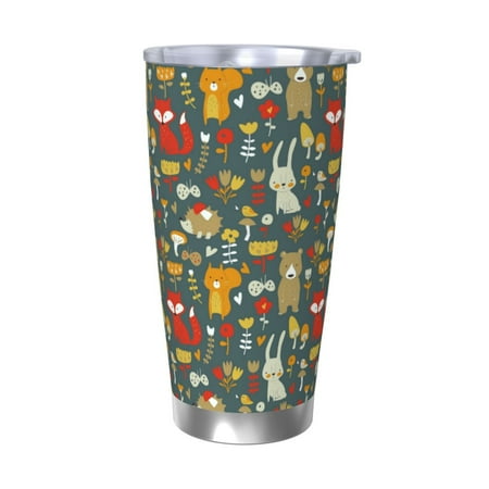 

Vsdgher Cute Animal Forest 20 Oz Stainless Steel Vacuum Insulated Travel Mug Coffee Cup for Home Office Outdoor Works Great for Ice Drinks and Hot Beverage -Without Straw