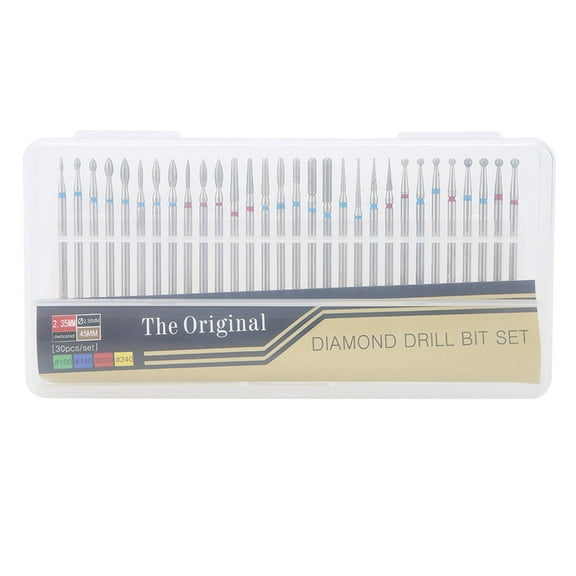 Manicure Drill Bits,30Pcs/Set Professional Diamond Drill Nail Bit, Cuticle Dead Skin Clean for Nail Files Manicure Tools