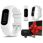 Garmin vivosmart 5 (White, S/M) Fitness Tracker Gift Box Bundle with PlayBetter Wall Adapter & Protective Hard Case