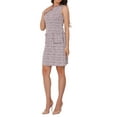 thumbnail image 4 of Vestido de tweed para mujer, elegante vestido de tirantes sin mangas de cuadros, vestido mini de primavera y verano, casual de negocios, talla XL, rosa y blanco, 4 of 6
