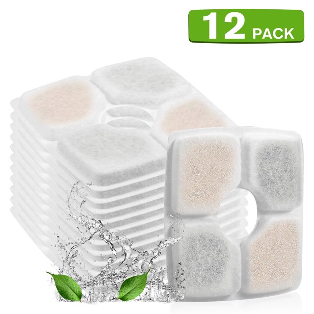 Cat Water Fountain Filters Replacement Filters for Cat Water Fountain Water Dispenser 12pcs Keep Pets Healthy