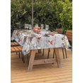 thumbnail image 2 of Outdoor Tablecloth with Umbrella Hole and Zipper, Christmas Snowman Rectangle Table Cloth 54x80 Inch Waterproof Tablecloth, Xmas Tree Snowflake Eucalyptus Wooden Picnic Table Cover for Patio Camping, 2 of 7
