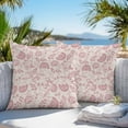 thumbnail image 4 of Farmhouse Pink Floral Outdoor Pillow Covers Pack of 2 Linen Boho Flower Rustic Country Waterproof Throw Pillow Covers Decorative Cushion Cases for Patio Garden Tent Balcony Couch 16x16 inch, 4 of 8