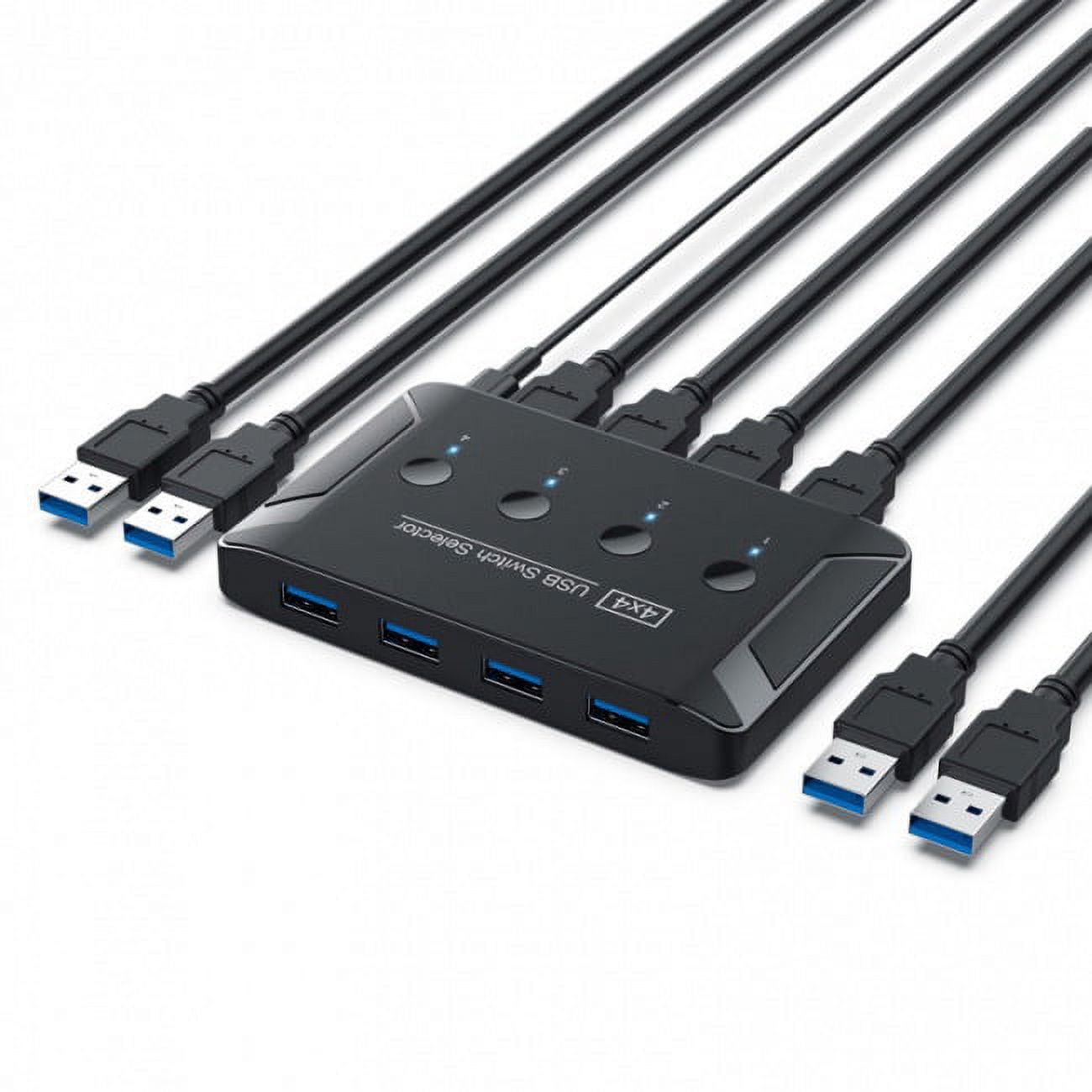 FVH KVM USB 3.0 Switch Selector 4 Port PCs Sharing 4 Devices for Keyboard Mouse Scanner Printer