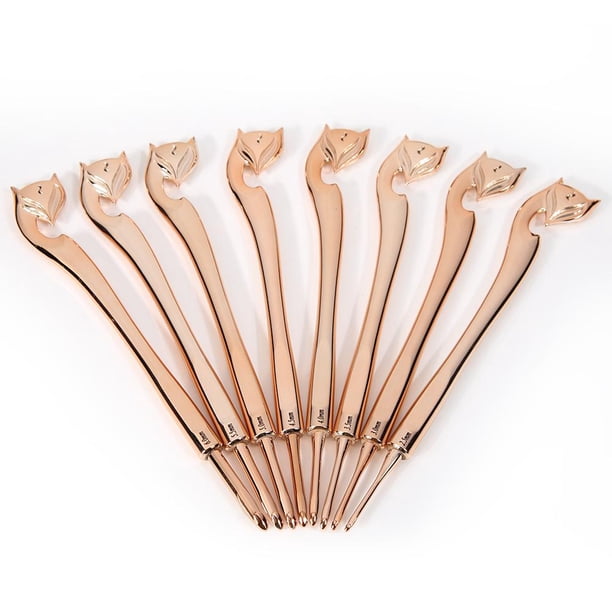 Hugtrwg 8 Unids/set Dorado Patrón Gancho Ganchillo Tejer DIY Kit Agujas Tejer