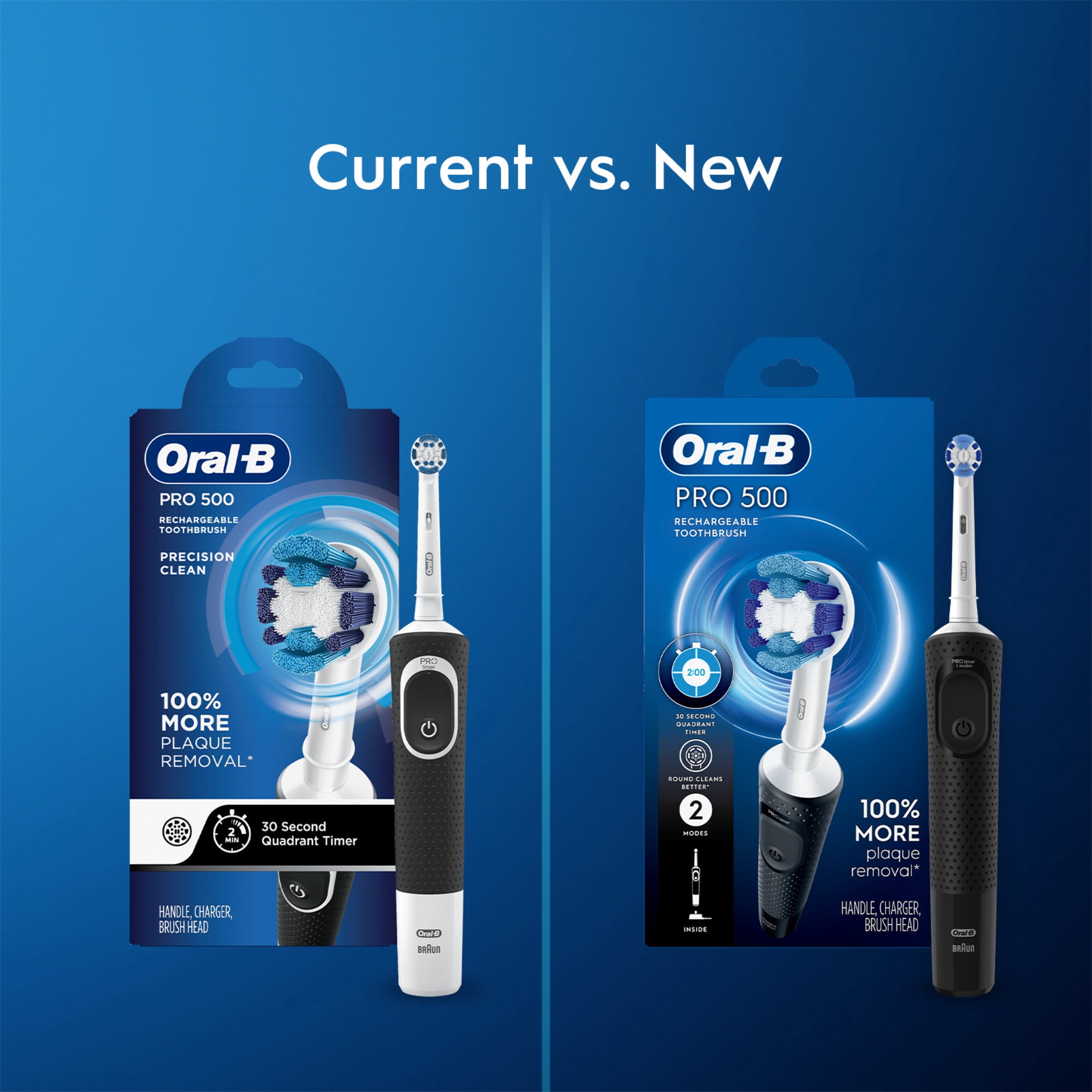 Oral‑B Pro 500 Rechargeable Electric Toothbrush, Black, 1 Count, for Adults & Kids 3+