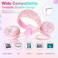 thumbnail image 3 of TCJJ Unicorn Headphones for Girls Kids for School, Kids Wired Headphones with Microphone & 3.5mm Jack Adjustable Headband, Teens Toddler Noise Cancelling for Tablet/Smartphones, 3 of 6