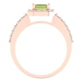 thumbnail image 4 of Solitaire with Accents Engagement Ring for Women - 1.92ct Natural Peridot in 18K Rose Gold Promise Ring, 4 of 6