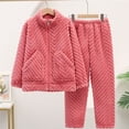 thumbnail image 5 of Coerni Boys Fuzzy Furry Outfits Cozy 2 Piece Zipper Pullover Sweatshirt and Jogger Pants Girl Winter Warm Thermal Set Tracksuit, 5 of 5