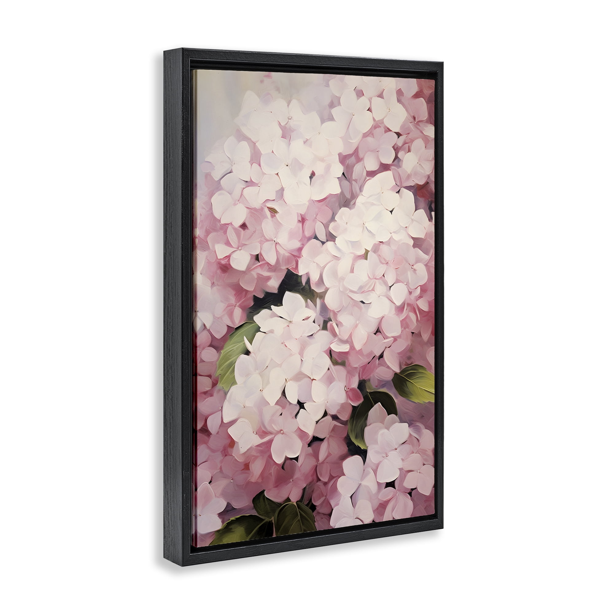 Stupell Industries Blush Pink Hydrangeas Botanical & Floral Painting Black Floater Framed Art Print Wall Art, 17 x 25