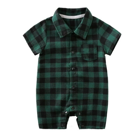 

Rovga Spring Summer Baby Boys Girls Short Sleeve Casual Lattice Romper Child Clothing