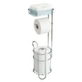 thumbnail image 3 of mDesign Steel Free Standing Toilet Paper Holder Stand and Dispenser - Chrome, 3 of 5