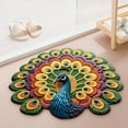 thumbnail image 4 of 40x40cm Crystalline Velvet Quick-Dry Non-Slip Bath Mat with Peacock Design, Unique Shape for Bathroom and Kitchen Decorative Use, 4 of 8