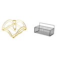 thumbnail image 1 of Dispensador de servilletas con brazo pesado y cesta de alambre de metal para organizar artículos de mesa y pared en cocinas, baños, hoteles, cafetería, 1 of 8