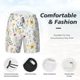 thumbnail image 3 of Haiem Watercolor Floral A Mens Swim Trunks with Compression Liner 2 in 1 Swimming Shorts Stretch Swimwear Quick Dry,Board Shorts-Medium, 3 of 9