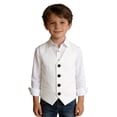 thumbnail image 2 of Kids Boys Dress Shirts White Dress Waistcoat Vest Elegant Adjustable Back Strap School Clothes 5-6 Years, 2 of 7