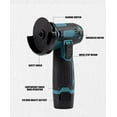 thumbnail image 2 of yeacher Meuleuse d'Angle Mini 12V avec Batterie Li-ion 1300mAh, Roulements Doubles, Coupe et Meulage à Grande Vitesse, Compacte et Portable, Bleu-Noir, Norme US, 2 of 6