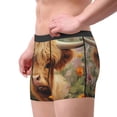 thumbnail image 2 of Balery Cute Floral Cow Calzoncillos bóxer para hombre, ropa interior de algodón suave y transpirable con cinturilla de nailon-Small, 2 of 5