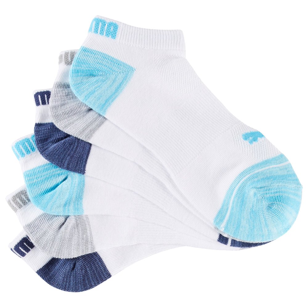 PUMA Puma Women's 6 Pack Colorblock LowCut Sport Socks, White/Blue