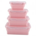 thumbnail image 2 of Portable Silicone Lunch Box Set Bento Box Folding Microwave Lunchbox Food Container, 2 of 7