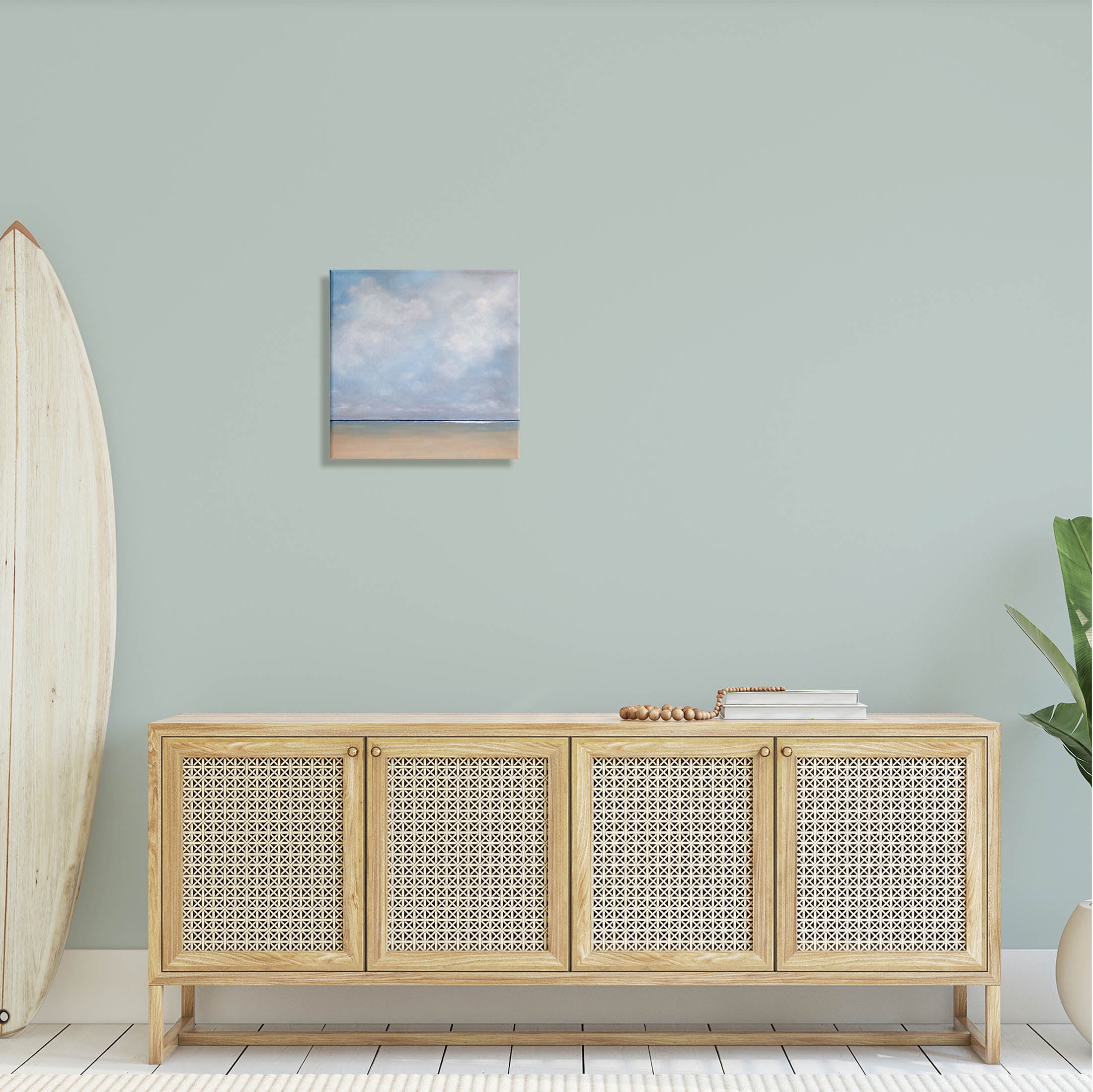Stupell Industries Abstract Beach Clouds Ocean Horizon Painting Gallery Wrapped Canvas Print Wall Art, Design by Catherine Andersen