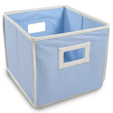 Badger Basket - Waffle Fabric Folding Bin, Blue